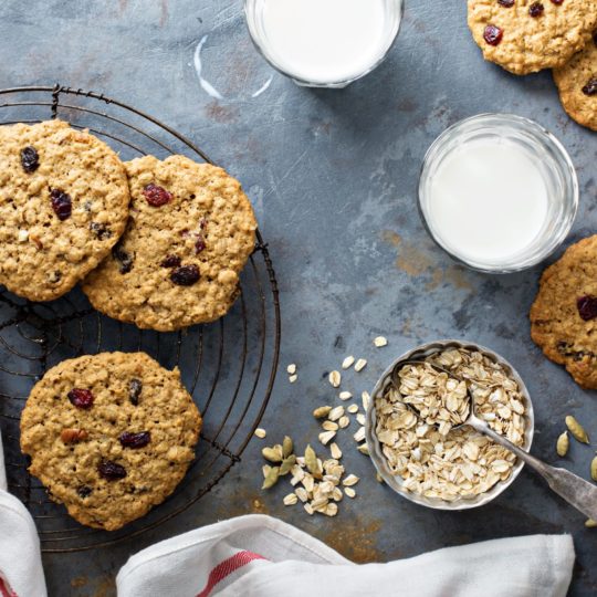 Photo de la recette Cookies aux flocons d’avoine et cranberries
